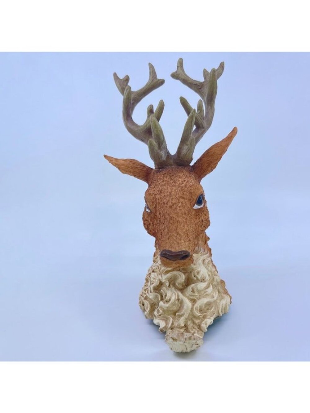 vintage hand-painted resin reindeer stocking holder rustic woodland decor